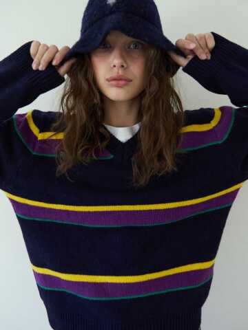 Jelly Wave V-neck Navy