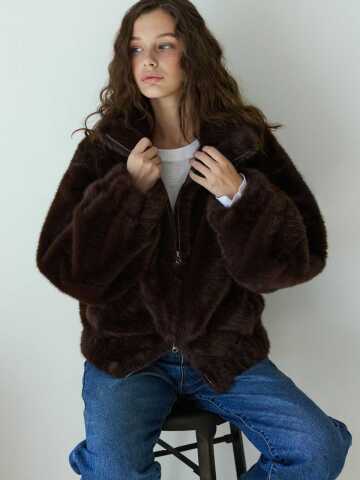 Cocoa Fur Jacket Brown