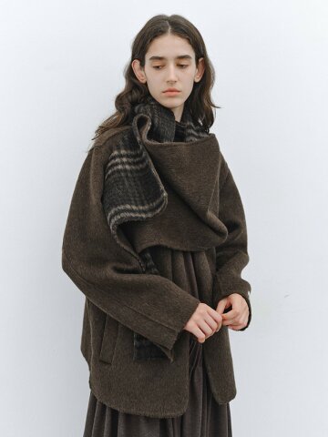 TG_Oversized shawl collar short coat