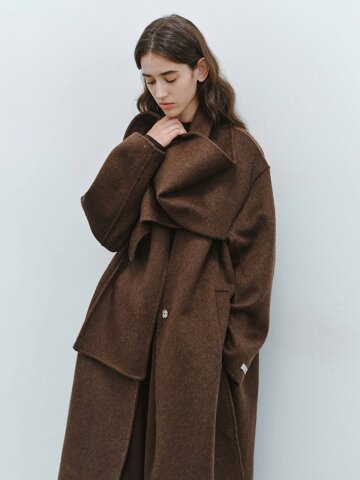 TG_Draped collar long coat